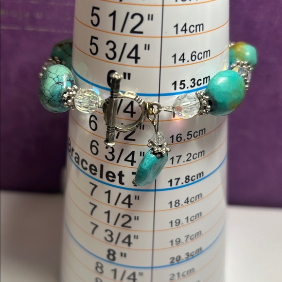 Turquoise Nugget & AB Bracelet - Picture 11 of 11